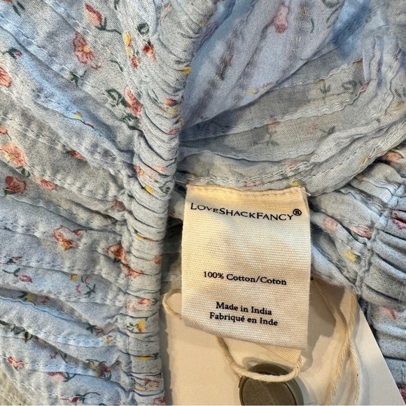 NWT LoveShackFancy Albertina Cropped Top in Bella Blue Lace details brand new​ - Picture 2 of 16